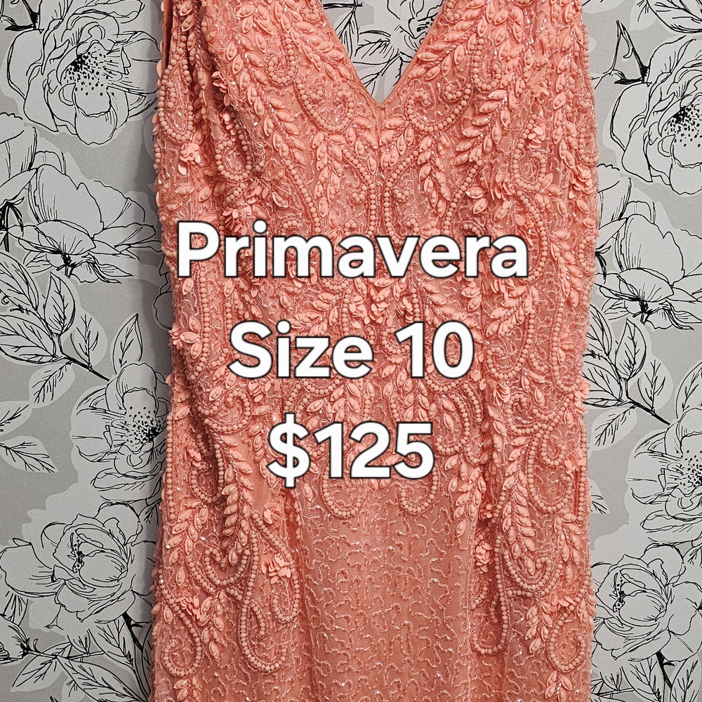 Primavera Couture Coral Prom Dress